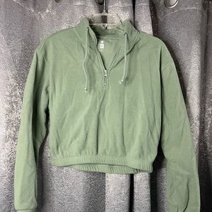 Sage green crop hoodie